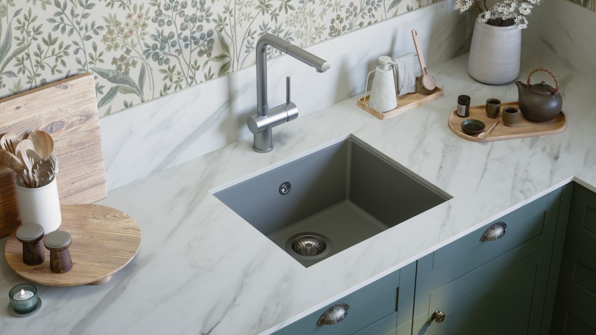 evier sous plan evo gris